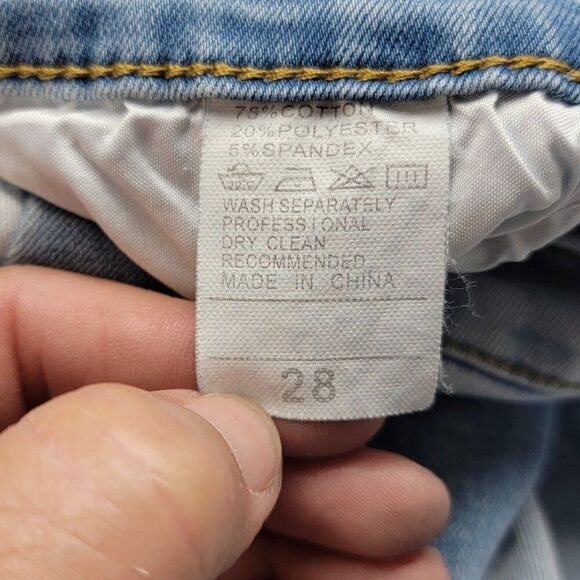 Women's Distressed Skinny Jeans With Side Stripes Size 28 Stretch Denim 29x29 - Picture 4 of 8